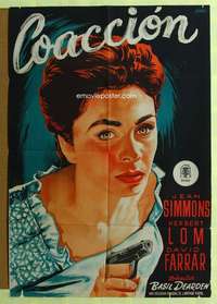 h425 CAGE OF GOLD Spanish movie poster '51 artwork of Jean Simmons!