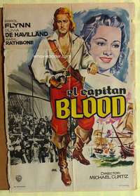 h426 CAPTAIN BLOOD Spanish movie poster R64 Errol Flynn, Curtiz