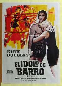 h428 CHAMPION Spanish movie poster R66 Kirk Douglas, boxing classic!