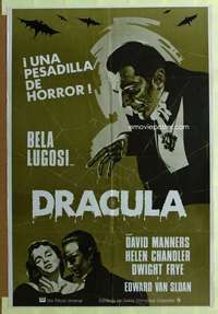 h432 DRACULA Spanish movie poster R70s Bela Lugosi vampire classic!