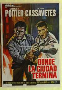 h434 EDGE OF THE CITY Spanish movie poster '69 Cassavetes, Poitier