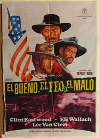 h449 GOOD, THE BAD & THE UGLY Spanish movie poster '68 Clint Eastwood
