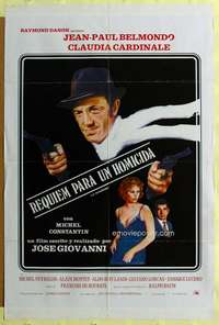 h455 HIT MAN Spanish movie poster '72 Jean-Paul Belmondo, Cardinale