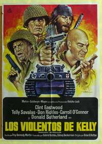 h459 KELLY'S HEROES Spanish R81 Clint Eastwood, Telly Savalas, cool Mac art of tank and top cast!