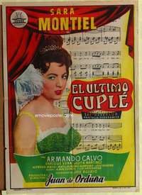 h462 LAST TORCH SONG Spanish movie poster '58 Sara Montiel musical!