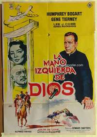 h463 LEFT HAND OF GOD Spanish movie poster '60 priest Humphrey Bogart!
