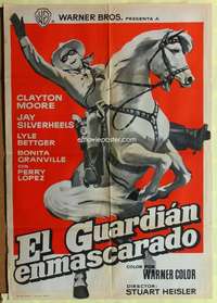 h465 LONE RANGER Spanish movie poster R63 Clayton Moore, Silverheels
