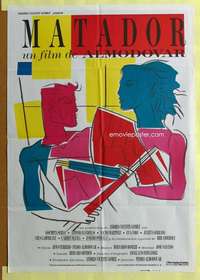 h470 MATADOR Spanish movie poster '86 Pedro Almodovar, Banderas
