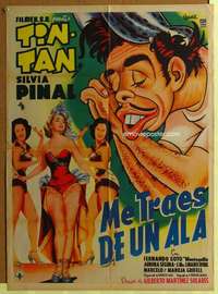 h380 ME TRAES DE UN ALA Mexican movie poster '53 Tin-Tan, Urzaiz art!