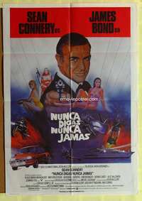 h473 NEVER SAY NEVER AGAIN Spanish movie poster '83 Sean Connery, Bond