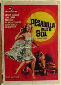 h474 NIGHTMARE IN THE SUN Spanish movie poster '66 sexy Ursula Andress