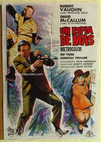 h478 ONE SPY TOO MANY Spanish movie poster '67 Vaughn, Man from UNCLE!