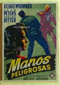 h480 PICKUP ON SOUTH STREET Spanish movie poster '53 Sam Fuller