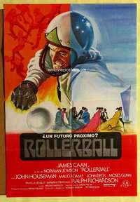 h483 ROLLERBALL Spanish movie poster '75 Caan, different artwork!
