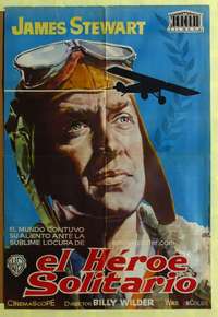 h489 SPIRIT OF ST LOUIS Spanish movie poster '61 Jimmy Stewart, Wilder