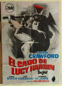 h490 STRAIT-JACKET Spanish movie poster '64 ax murderer Joan Crawford!