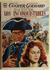 h498 UNCONQUERED Spanish movie poster R66 Gary Cooper, Goddard
