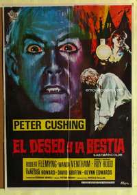 h499 VAMPIRE-BEAST CRAVES BLOOD Spanish movie poster '69 Peter Cushing