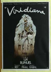 h502 VIRIDIANA Spanish movie poster '61 Luis Bunuel, cool art!