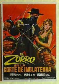 h508 ZORRO IN THE COURT OF ENGLAND Spanish movie poster '69 Italian!