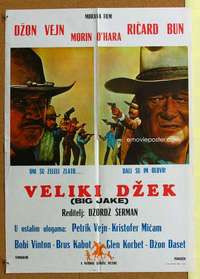 h271 BIG JAKE Yugoslavian movie poster '71 John Wayne, Richard Boone