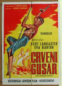 h275 CRIMSON PIRATE Yugoslavian movie poster '54 Burt Lancaster