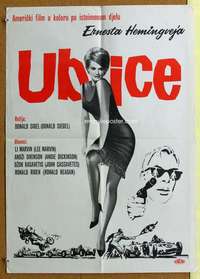 h289 KILLERS Yugoslavian movie poster '64 Lee Marvin, Angie Dickinson
