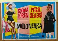 h294 MILLIONAIRESS Yugoslavian movie poster '60 Sophia Loren, Sellers