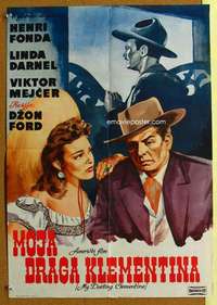 h296 MY DARLING CLEMENTINE Yugoslavian movie poster R60s John Ford