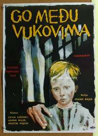 h298 NAKED AMONG THE WOLVES Yugoslavian movie poster '67 Stokic art