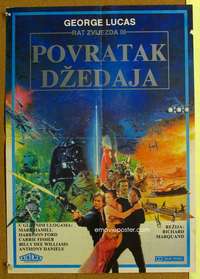 h304 RETURN OF THE JEDI Yugoslavian movie poster '83 different image!