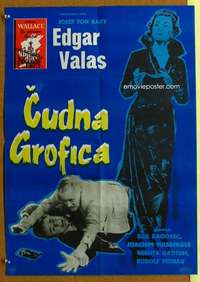 h309 STRANGE COUNTESS Yugoslavian movie poster '61 Edgar Wallace