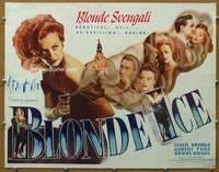 j059 BLONDE ICE half-sheet movie poster '48 sexy bad girl Leslie Brooks!