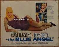 j062 BLUE ANGEL half-sheet movie poster '59 Curt Jurgens, May Britt