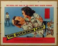 j071 BUCKSKIN LADY half-sheet movie poster '57 Medina, sexy bad girl!