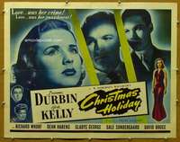 j088 CHRISTMAS HOLIDAY half-sheet movie poster '44 Deanna Durbin, Kelly