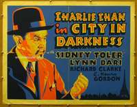 j083 CHARLIE CHAN IN CITY IN DARKNESS other company half-sheet movie poster '39