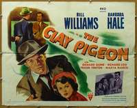 j089 CLAY PIGEON half-sheet movie poster '49 Bill Williams, Barbara Hale