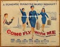 j092 COME FLY WITH ME half-sheet movie poster '63 Dolores Hart, Hugh O'Brian