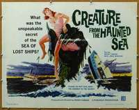 j098 CREATURE FROM THE HAUNTED SEA half-sheet movie poster '61 Corman
