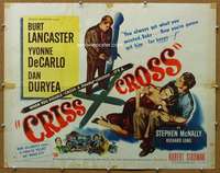 j099 CRISS CROSS style B half-sheet movie poster '48 Lancaster film noir!