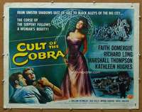 j101 CULT OF THE COBRA style B half-sheet movie poster '55 Faith Domergue