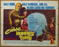 j102 CURSE OF THE MUMMY'S TOMB half-sheet movie poster '64 Hammer horror!