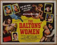 j105 DALTONS' WOMEN half-sheet movie poster '50 Tom Neal, Pamela Blake
