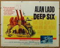 j111 DEEP SIX half-sheet movie poster '58 Alan Ladd, William Bendix, WWII