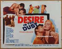 j112 DESIRE IN THE DUST half-sheet movie poster '60 Raymond Burr, Hyer
