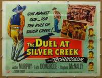 j122 DUEL AT SILVER CREEK style B half-sheet movie poster '52 Don Siegel