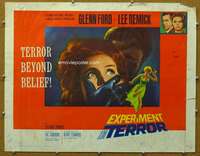 j132 EXPERIMENT IN TERROR red half-sheet movie poster '62 Glenn Ford, Remick