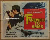 j135 FAREWELL TO ARMS half-sheet movie poster '58 Rock Hudson