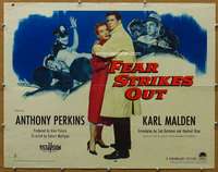 j136 FEAR STRIKES OUT style B half-sheet movie poster '57 Perkins, baseball!